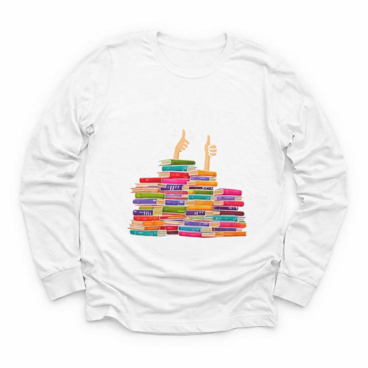 I'm Fine Reading Books Reader Book Lover Librarian Youth Long Sleeve Tee
