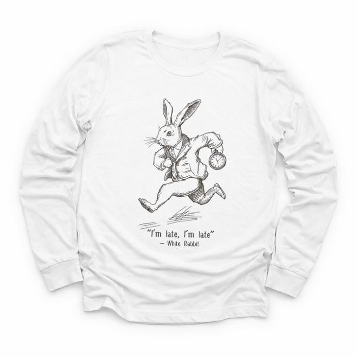 I'm Late I'm Late Rabbit From Alice Wonderland Book Youth Long Sleeve Tee