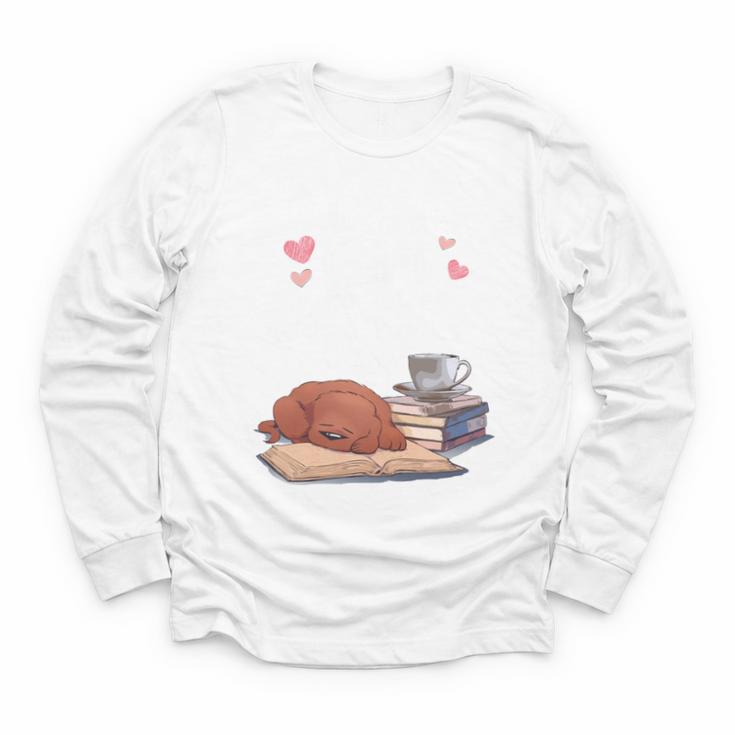 Just a Girl Who Loves Dogs Books Coffee  T-Shirt Youth Long Sleeve Tee