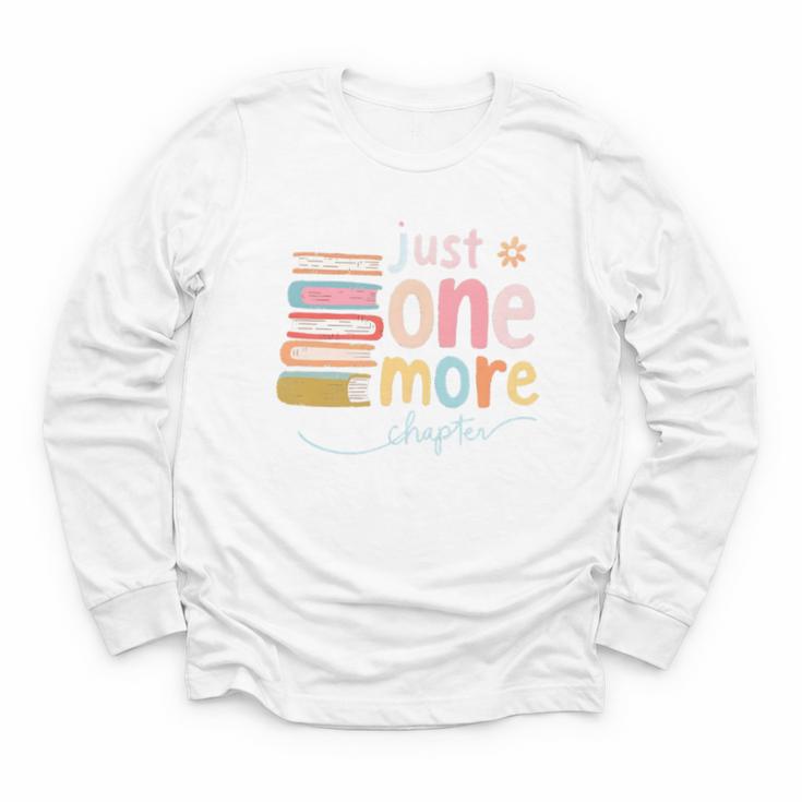 Just One More Chapter Artistic Pastel Book Lover Vibe Youth Long Sleeve Tee