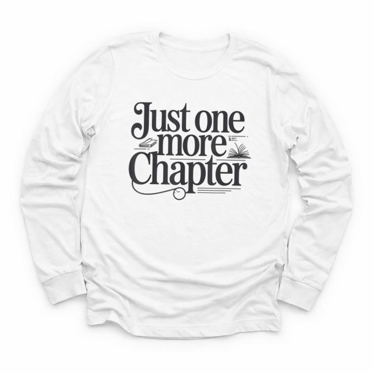 Just One More Chapter Book Lover Quote Reading Youth Long Sleeve Tee