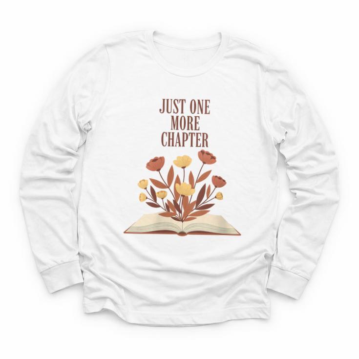 Just One More Chapter Book Lovers Floral Youth Long Sleeve Tee