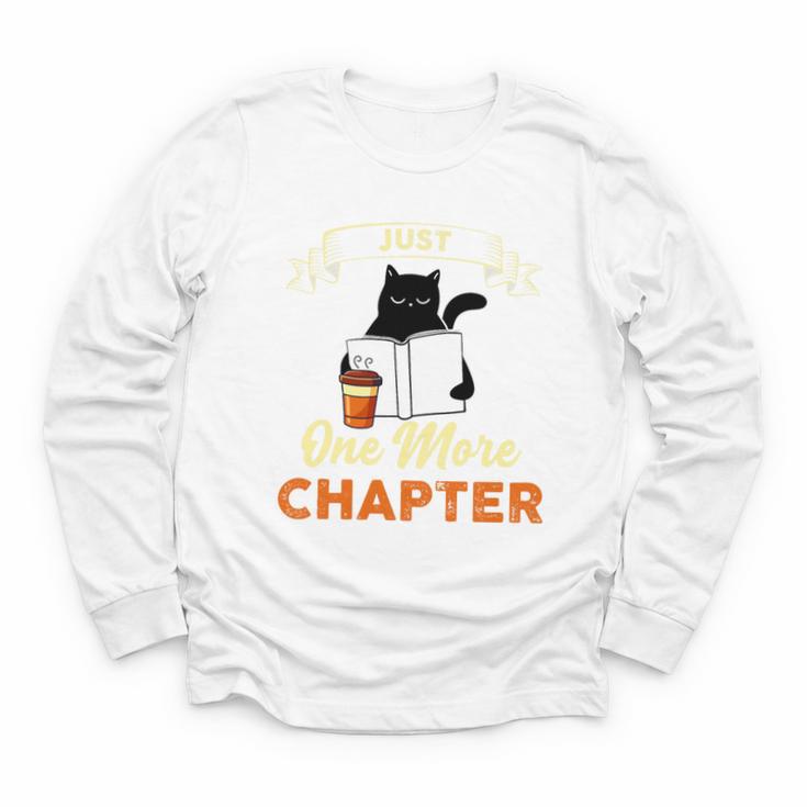 Just One More Chapter Fun Cat Coffee Reading Book Premium Tri-Blend Youth Long Sleeve Tee