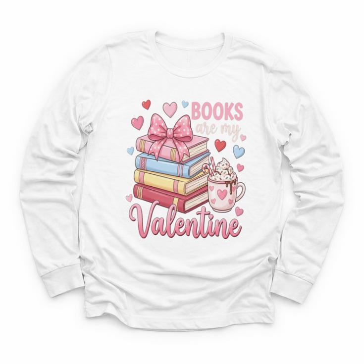 Librarian Books Are My Valentine Teacher Valentines Teach Youth Long Sleeve Tee