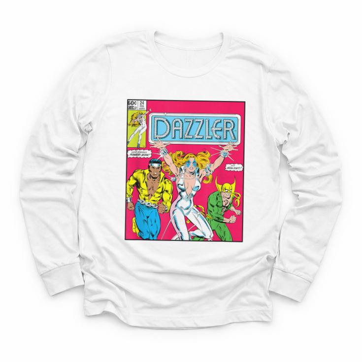 Marvel Universe Classic Dazzler Vintage Comic Book Cover Youth Long Sleeve Tee