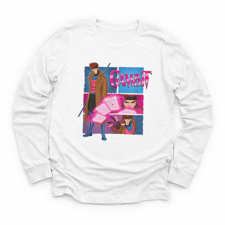 Marvel X-Men '97 Vintage Classic Gambit Comic Book Panels Youth Long Sleeve Tee