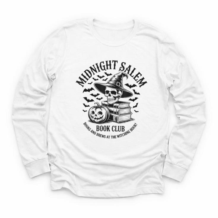 Midnight Salem Book Club Witchy Reads Youth Long Sleeve Tee