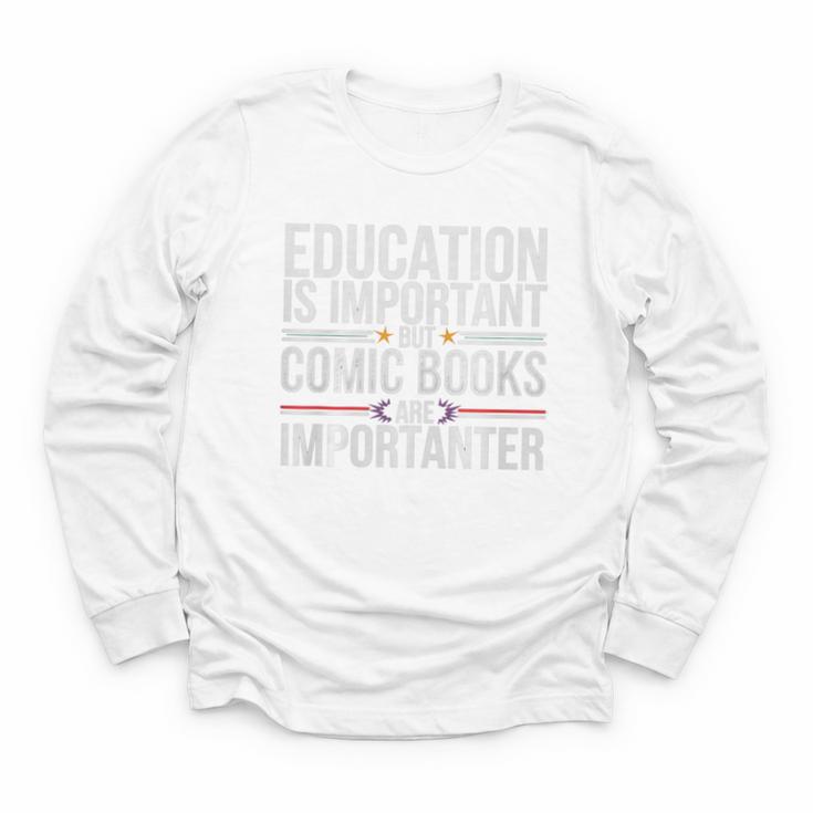 Who Needs Education Comic Books Are Importanter Premium Tri-Blend Youth Long Sleeve Tee