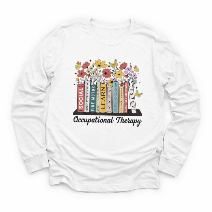 Occupational Therapy Wildflower Book OT Therapist Assistant Youth Long Sleeve Tee
