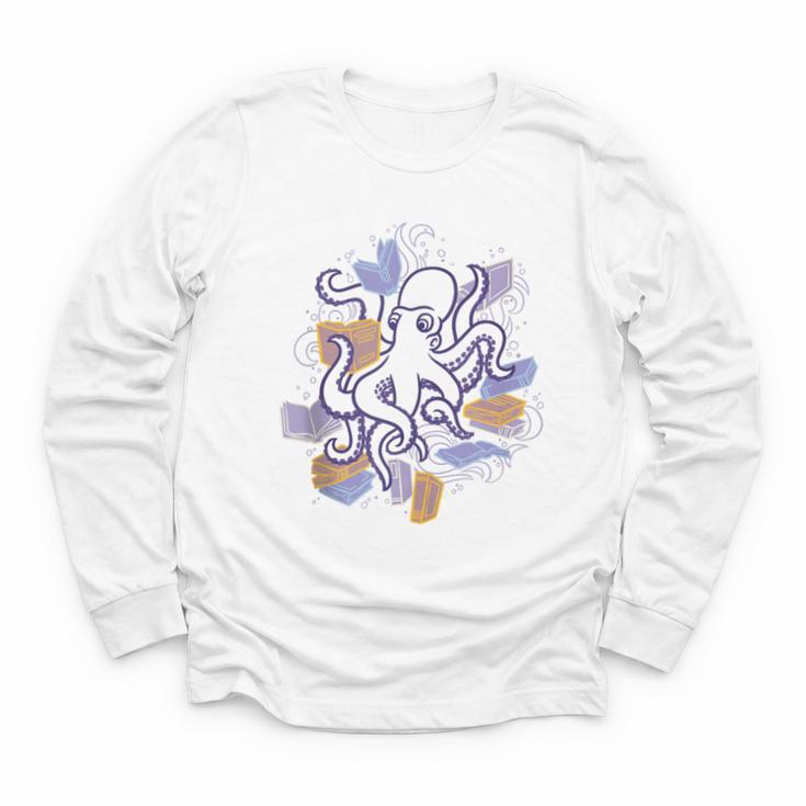 Octopus Book Reader Youth Long Sleeve Tee