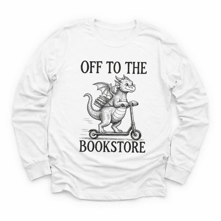Off To The Bookstore Reading Bookworm Youth Long Sleeve Tee