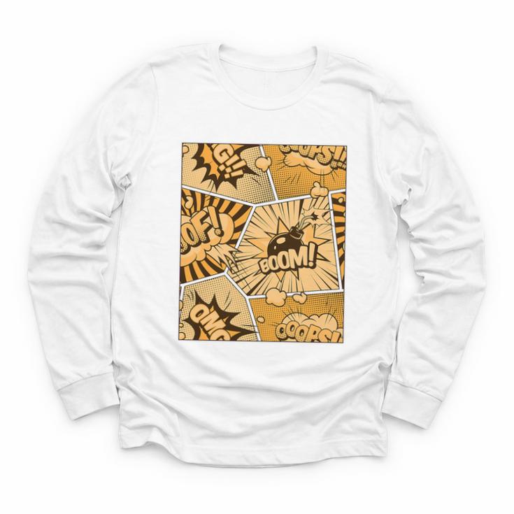 Orange Comic Book Orange Color Graphic Premium Tri-Blend Youth Long Sleeve Tee