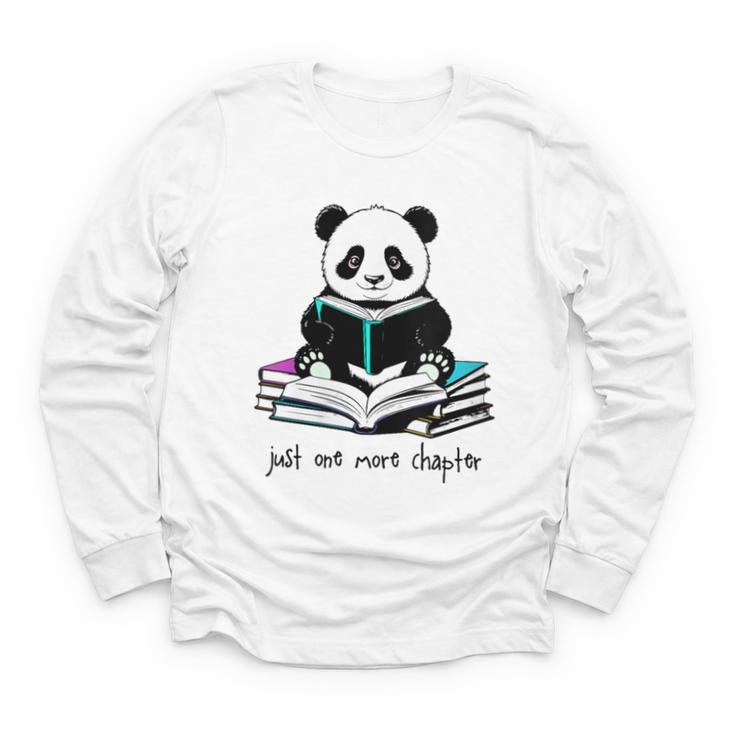 Panda Reading Chapter Books Youth Long Sleeve Tee