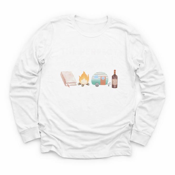 The Perfect Weekend Camping Essentials Wine Books Campfire Youth Long Sleeve Tee