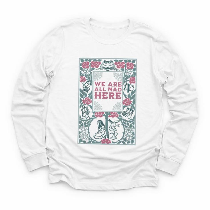 Puddin Threads Cheshire Cat Alice In Wonderland Vintage Book Adults Small Short Sleeve Classic Fit Youth Long Sleeve Tee