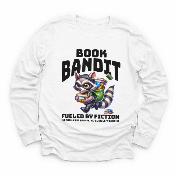 Racoon-Bookworm-Book Bandit-Fueled By Fiction Youth Long Sleeve Tee