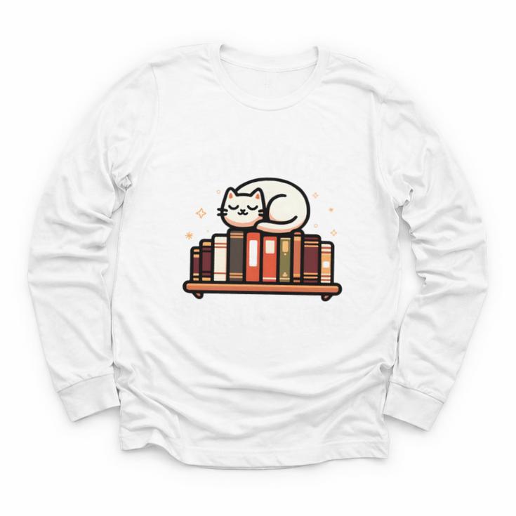 Read More Banned Books Reader Cat Lover Librarian Freedom Youth Long Sleeve Tee