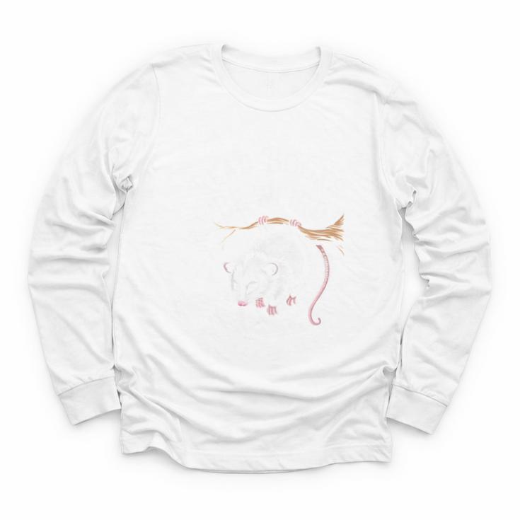 Read Books Be Weird Stay Feral Opossum Youth Long Sleeve Tee