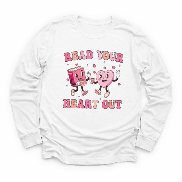 Read Your Heart Out Teacher Valentine Book Youth Long Sleeve Tee