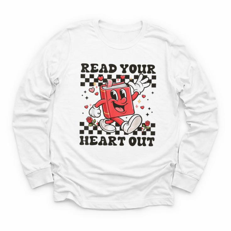 Read Your Heart Out Teacher Valentines Book Lover Youth Long Sleeve Tee