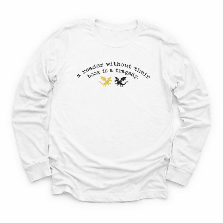 Reader Without a Book Is Tragedy Dragon Bookworm Youth Long Sleeve Tee