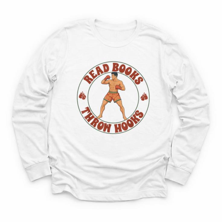 Reading Book Lover Boxer Boxing Lover Read Books Throw Hooks Youth Long Sleeve Tee