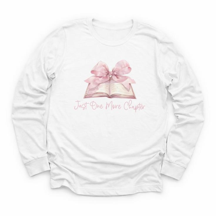 Reading Books Mom Mothers Day Coquette Pink Bow Book Lovers Youth Long Sleeve Tee