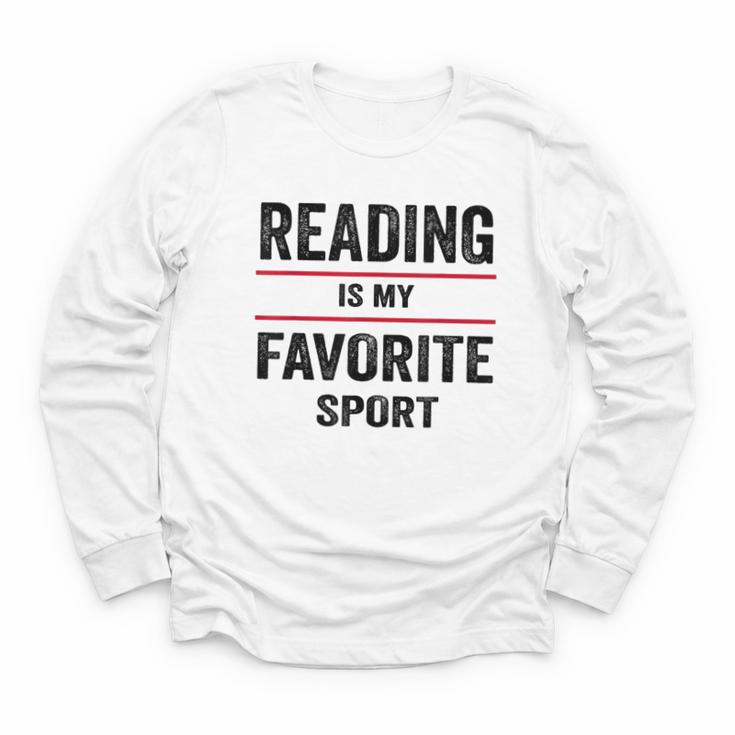 Reading Is My Favorite Sport Book Lover Quote Youth Long Sleeve Tee
