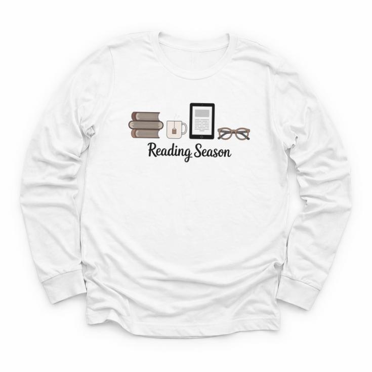 Reading Season Book Lover Librarian Cozy Bookworm Youth Long Sleeve Tee