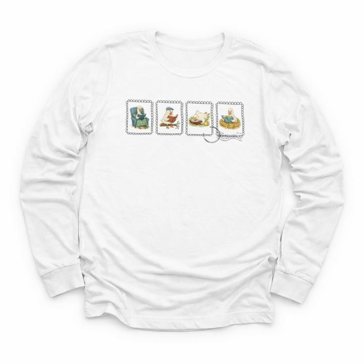 Reading Silly Goose Teacher Bookish Librarian Book Lover Youth Long Sleeve Tee