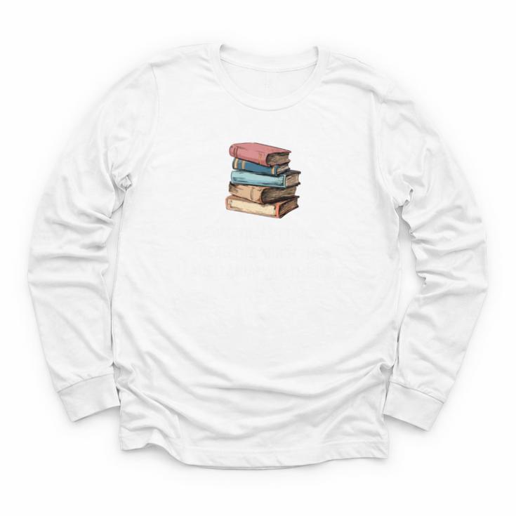 Retro Sometimes I Think I Read Too Much For Book Lover Youth Long Sleeve Tee