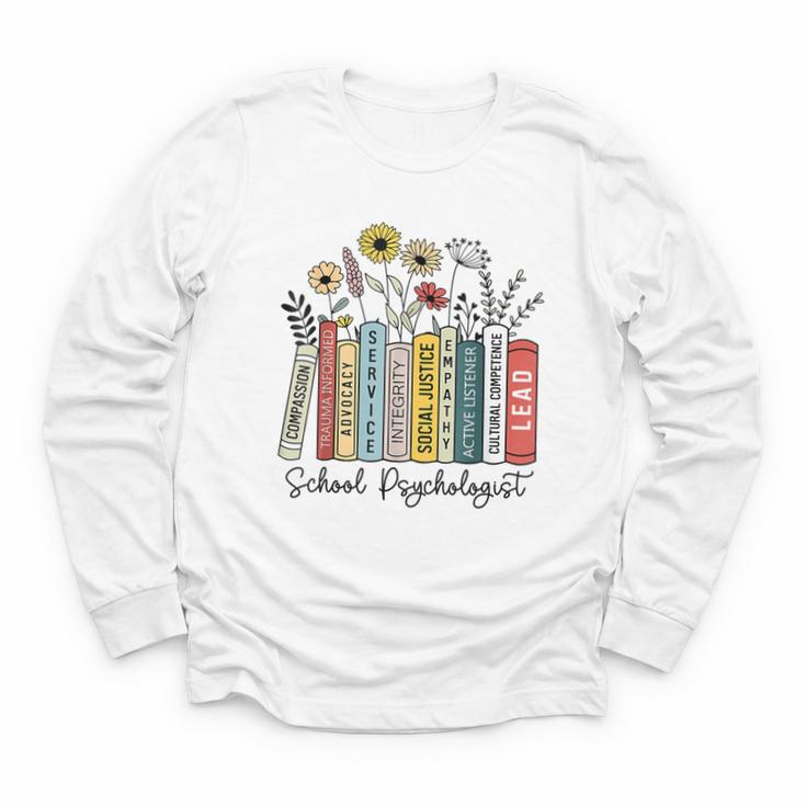 School Psychologist Book Psychology Teacher Appreciation Youth Long Sleeve Tee