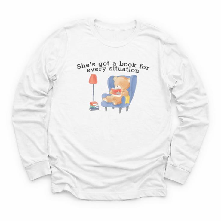 She's Got A Book For Every Situation Youth Long Sleeve Tee