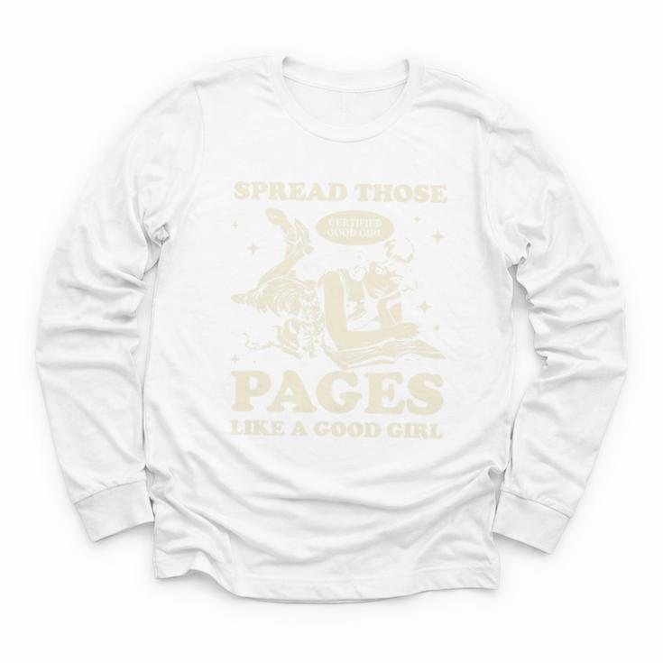 Spread Those Pages Like A Good Girl Shirt Smutty Spicy Book Premium Tri-Blend Youth Long Sleeve Tee