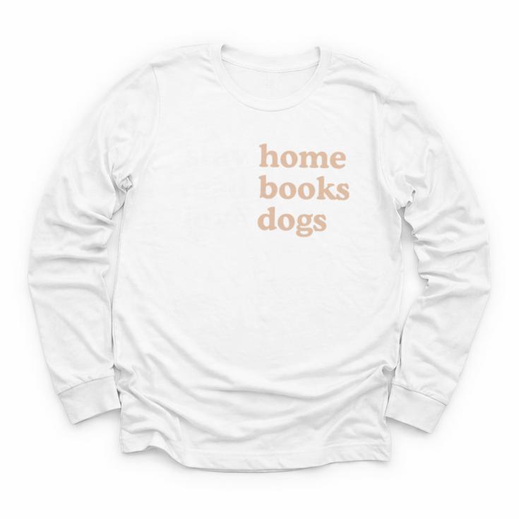 Stay Home Read Books Love Dogs Youth Long Sleeve Tee