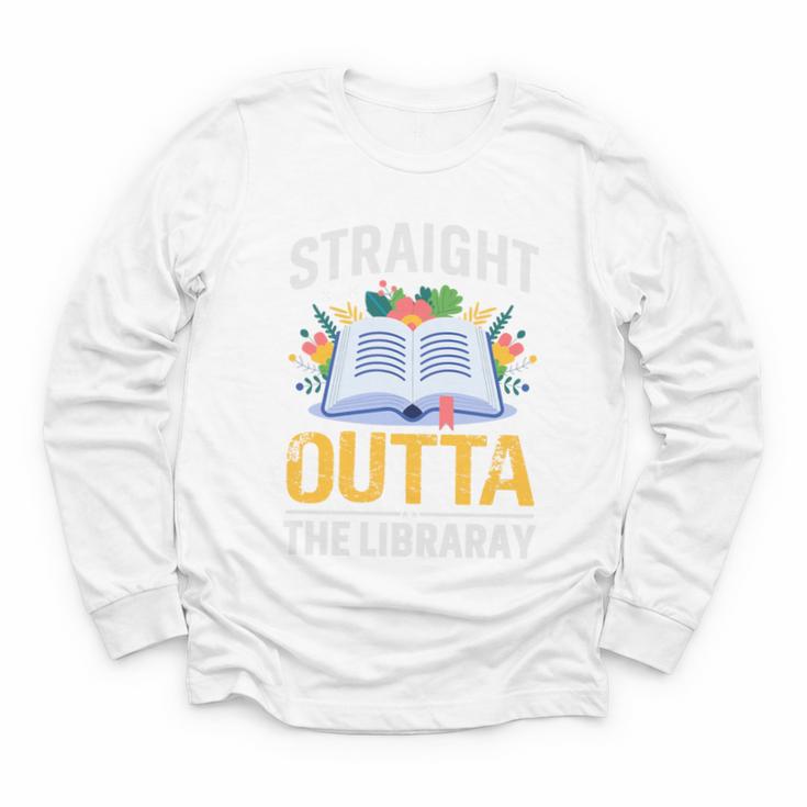 Straight Outta The Library Book Lover Men Women Premium Tri-Blend Youth Long Sleeve Tee