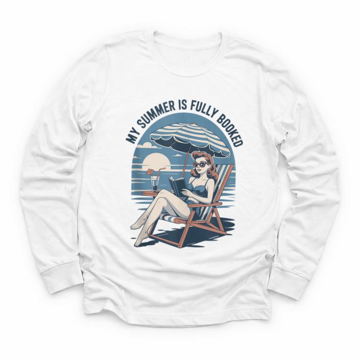 My Summer Is Fully Booked Fun Girls Summer Book Lovers Youth Long Sleeve Tee