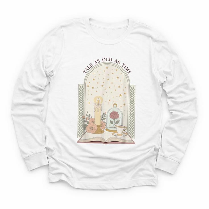Tale As Old As Time Rose Candle And Book Youth Long Sleeve Tee