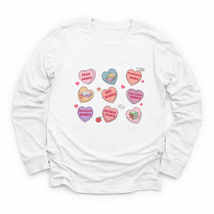 Things I Do On Valentines's Day Book Lover Candy Heart Youth Long Sleeve Tee