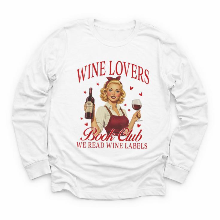 Valentine’s Day Wine Lovers Book Club We Read Wine Labels Youth Long Sleeve Tee