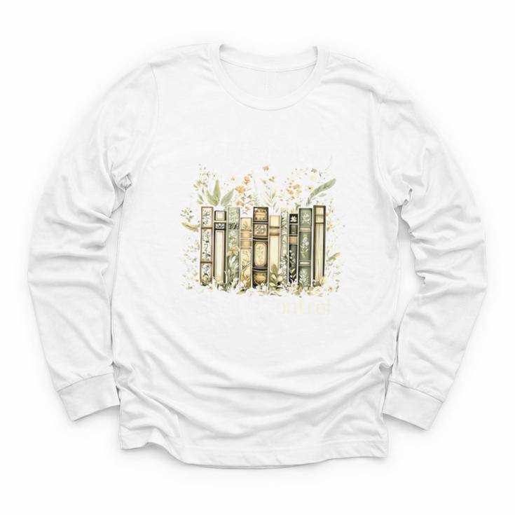 Vintage Floral Bookshelf I Have No Shelf Control Book Lovers Youth Long Sleeve Tee