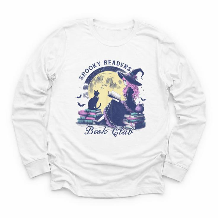 Vintage Sexy Witch Spooky Readers Book Lover Club Halloween Youth Long Sleeve Tee