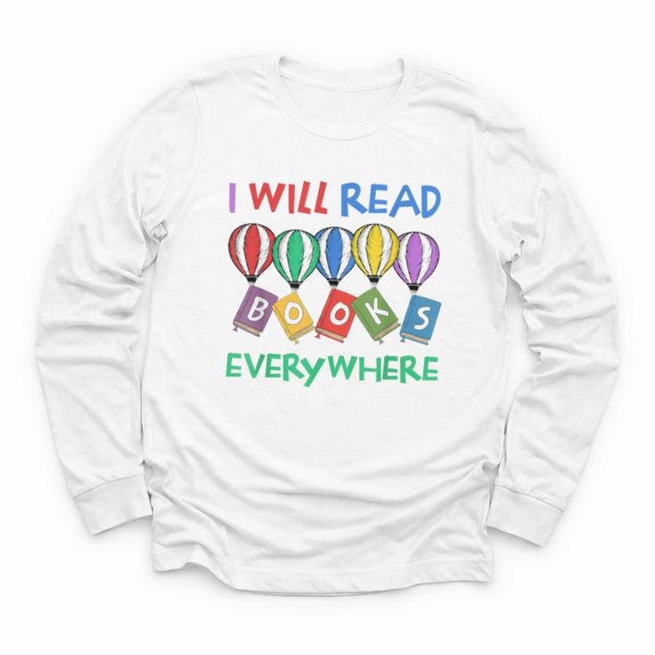 I Will Read Books Everywhere Across America Child Readers Youth Long Sleeve Tee