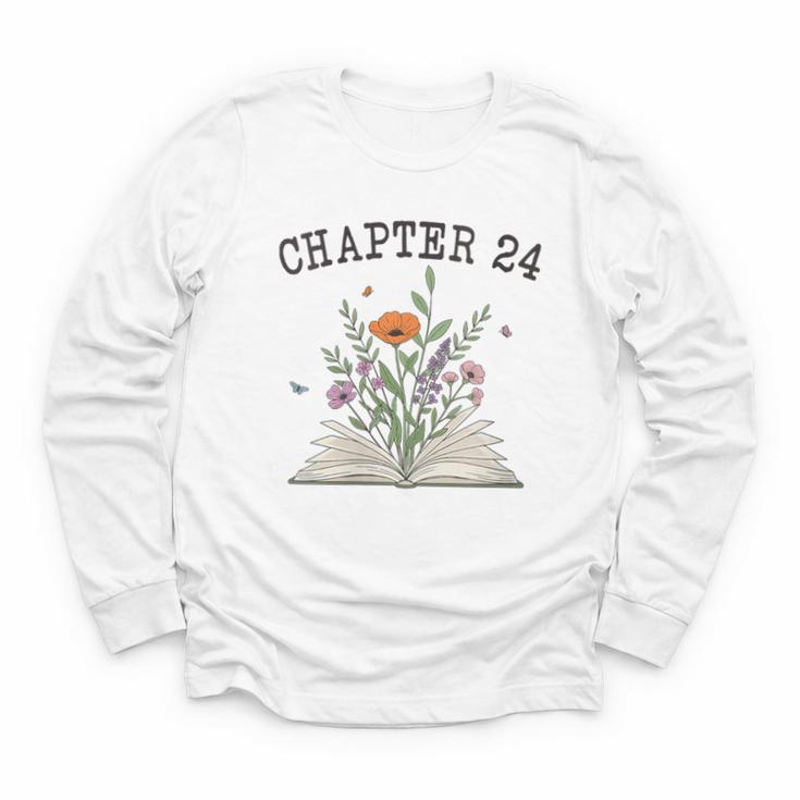 Women's Chapter 24 Book Lovers & Readers 24th Birthday Wildflowers Youth Long Sleeve Tee