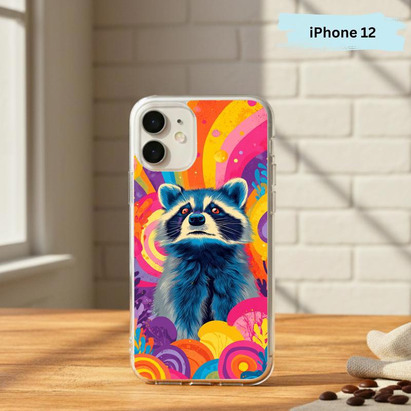 Colorful Rainbow Raccoon Phone Case IPhone Colorful Rainbow Raccoon Phone Case IPhone