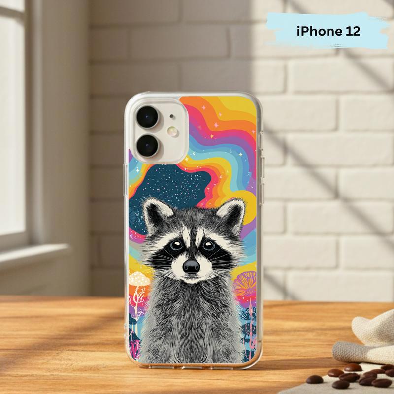 Cute Magical Rainbow Raccoon Phone Case IPhone
