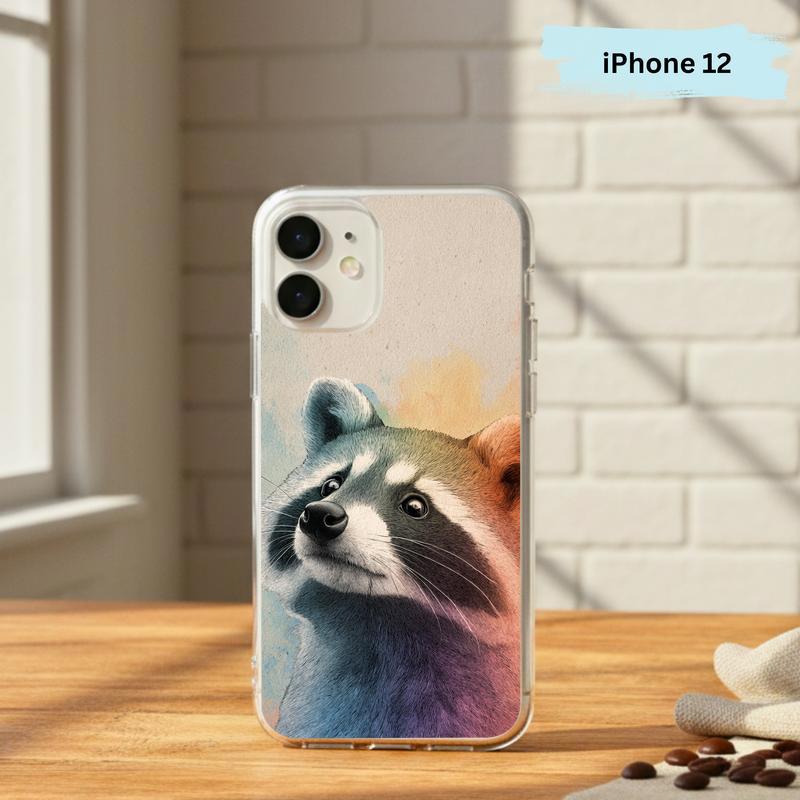 Gentle Rainbow Baby Raccoon Phone Case IPhone Gentle Rainbow Baby Raccoon Phone Case IPhone