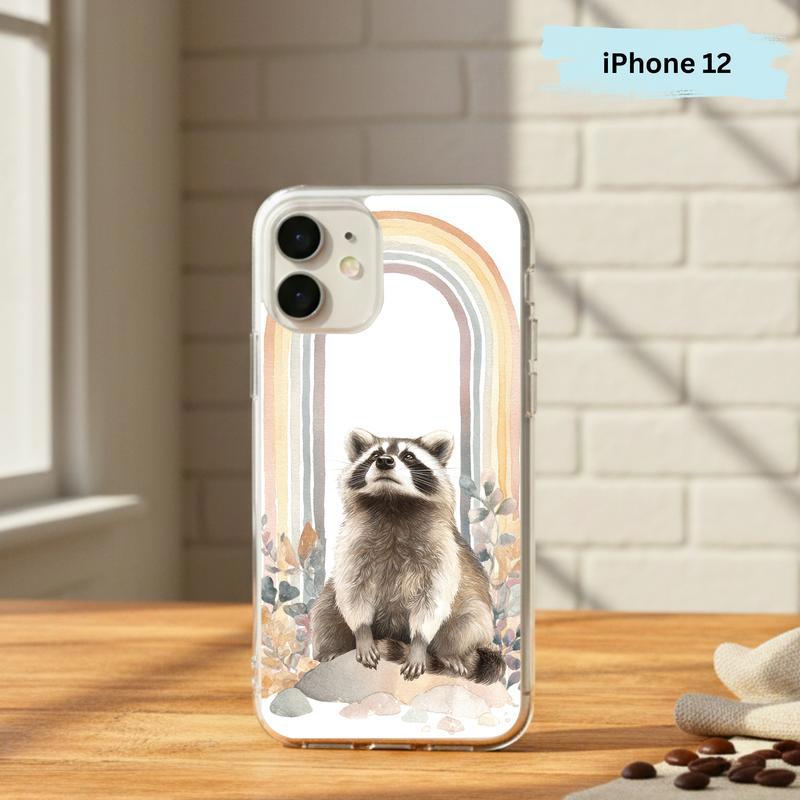 Rainbow Raccoon Whimsical Arch Phone Case IPhone Rainbow Raccoon Whimsical Arch Phone Case IPhone