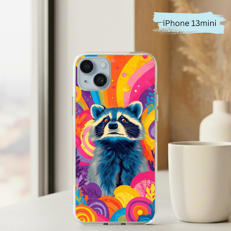 Colorful Rainbow Raccoon Phone Case IPhone Colorful Rainbow Raccoon Phone Case IPhone