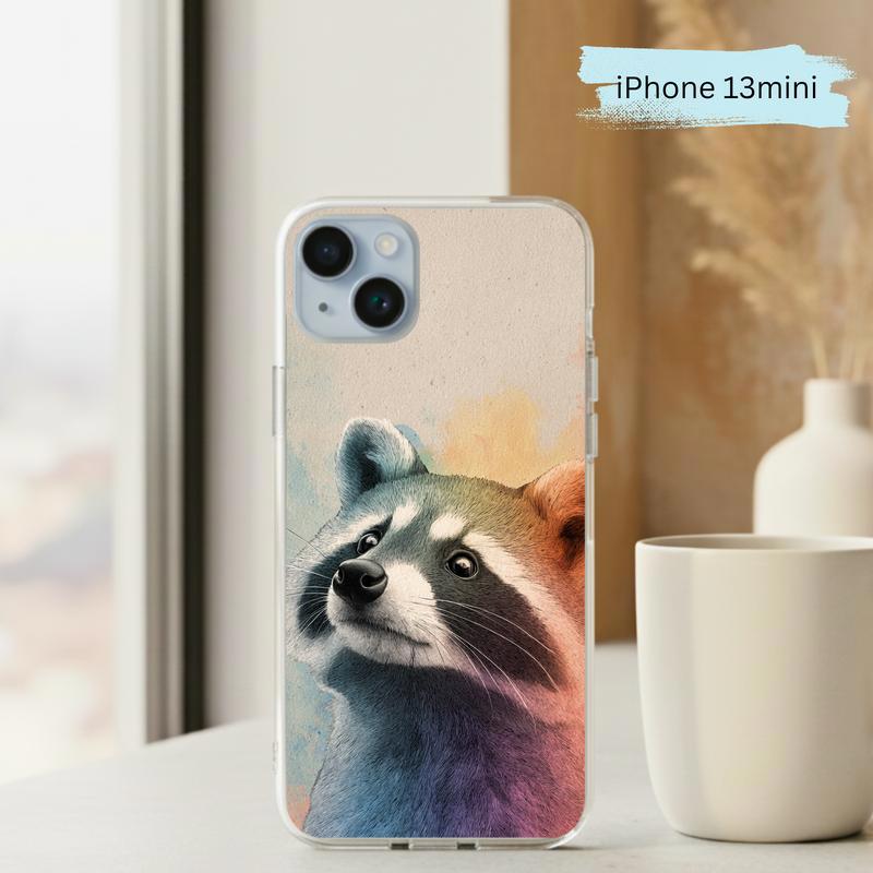 Gentle Rainbow Baby Raccoon Phone Case IPhone Gentle Rainbow Baby Raccoon Phone Case IPhone